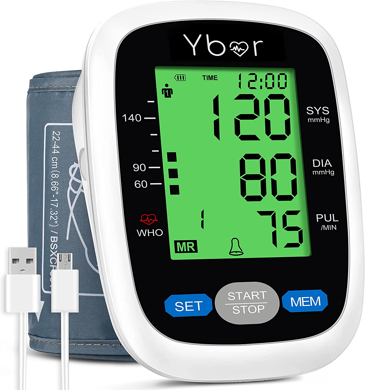 Blood Pressure Monitor-Wrist Accurate Automatic Digital BP Monitor with  Large LCD Backlight Display and Includes Batteries,High Blood Pressure  Machine Cuff with 180 Memories 2 Users Mode for Home Use 